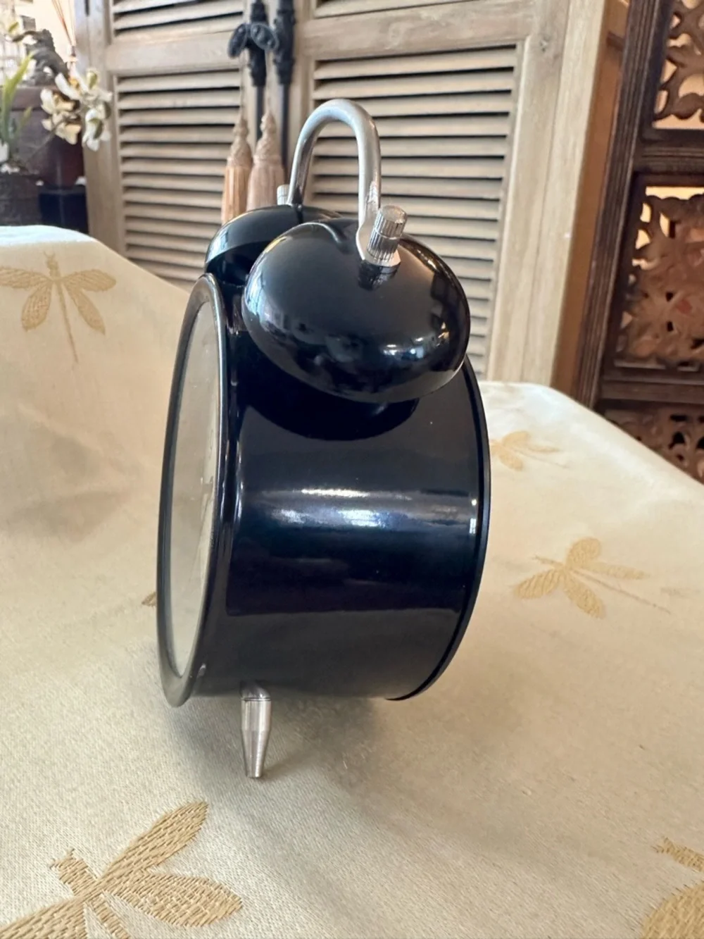 IKEA DEKAD Dual Bell Vintage / Retro Style Black Battery Operated Alarm Clock.